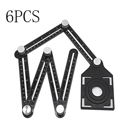 Aluminum Alloy Six-fold Ruler Ceramic Tile Hole Locator Home DealSniper.net 6pcs