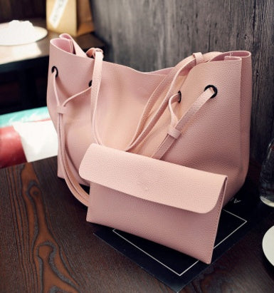 Fashion Shoulder Tote Bag Two Piece Crossbody Bag Women dealsniper-net Pink