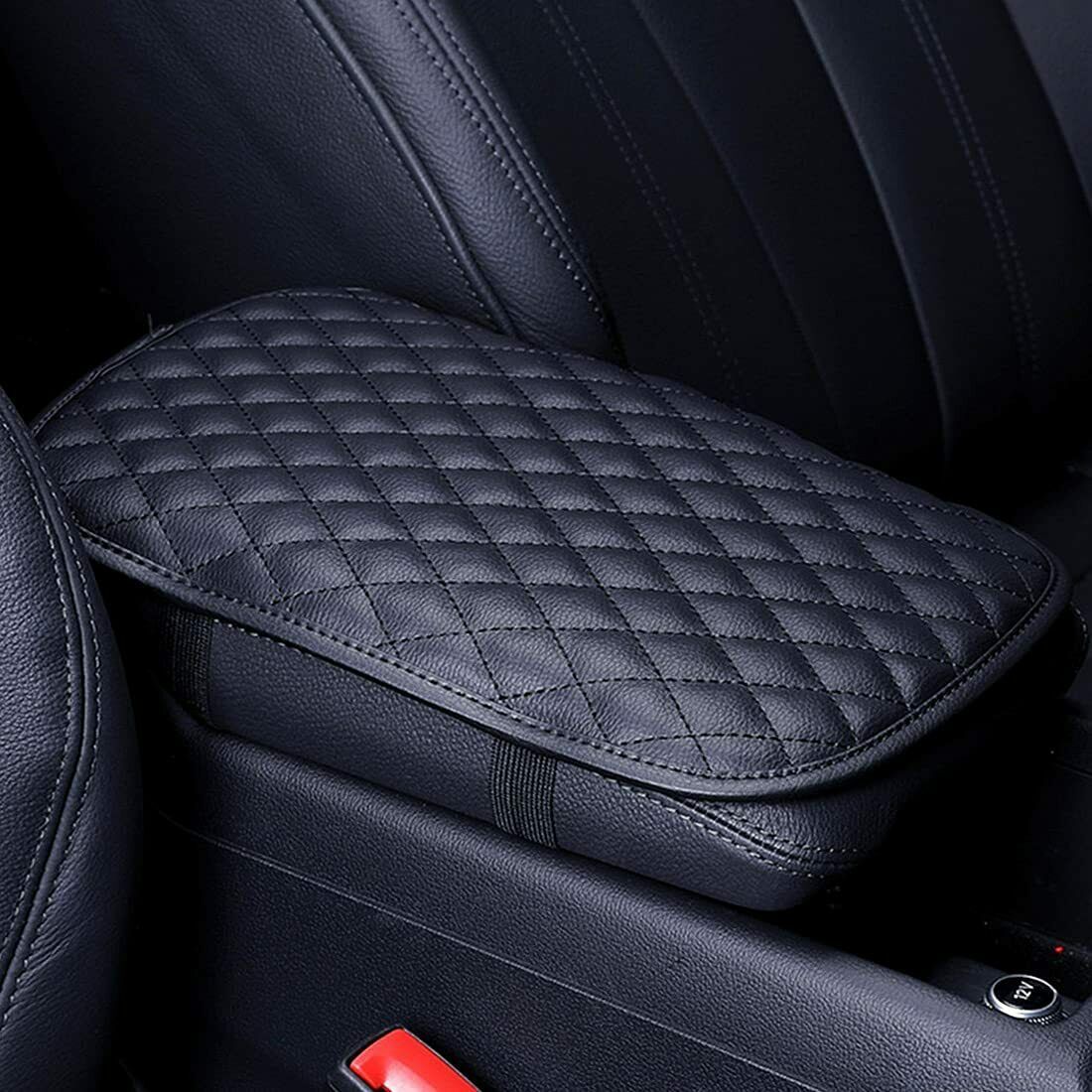 Universal Car Center Console Box Armrest Cushion Cover PU Leather Pad Protector Vehicle dealsniper-net