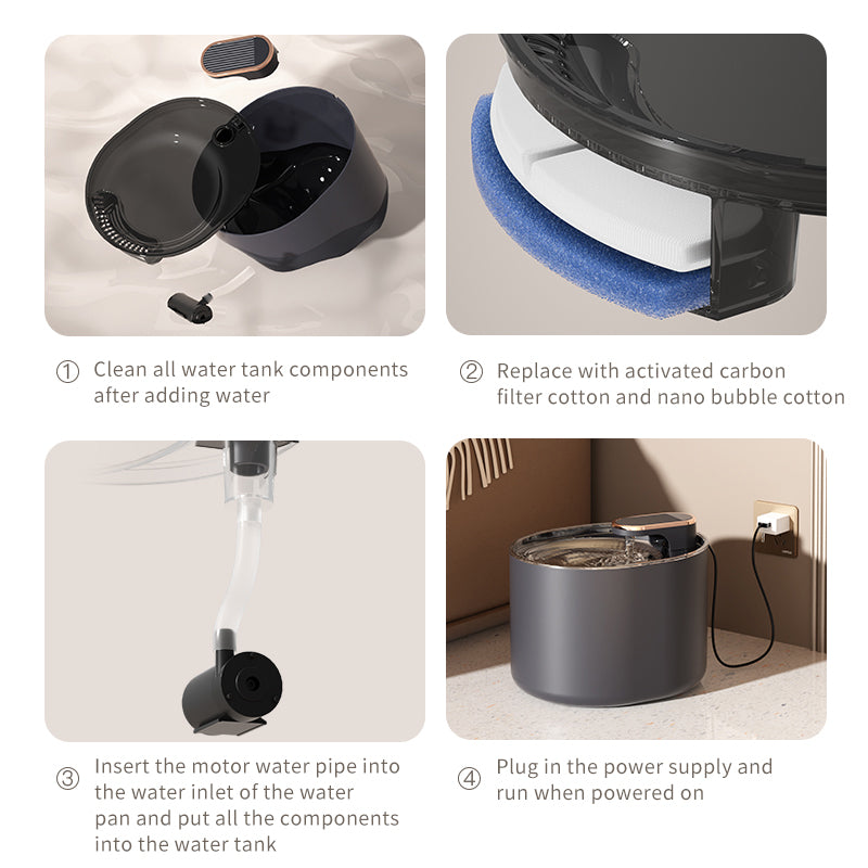 Automatic Pet Cat Water Fountain Mute Water Feeder Bowl Pets Gym From House