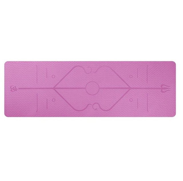 Non Slip TPE Yoga Mat Position Line Beginner Sports DealSniper.net Pink