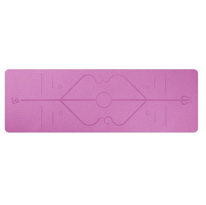 Non Slip TPE Yoga Mat Position Line Beginner Sports DealSniper.net Pink