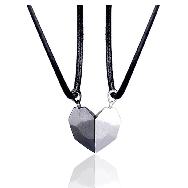 Creative Magnet Necklace Love Heart Broken Jewelry Gym From House White black pendant
