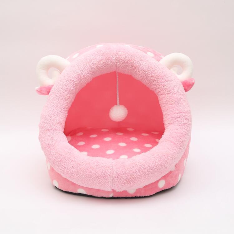 Cat Bed Indoor Soft Cats Houses Warm Cozy Cushion Pets dealsniper-net Pink L