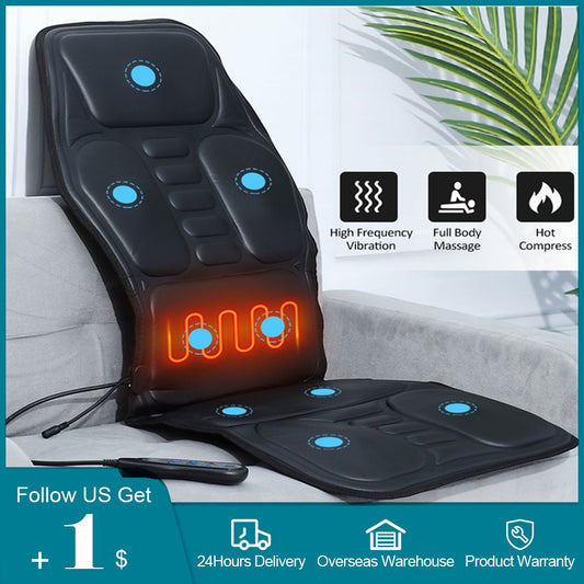 Car Electric Heated Massage Seat Cushion Pain Neck Waist Relaxation Health dealsniper-net