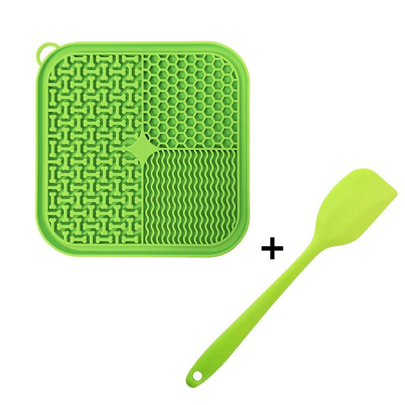 Dog Licking Mat Slow Feeder Premium Lick Pad With Suction Cups Pets DealSniper.net Green