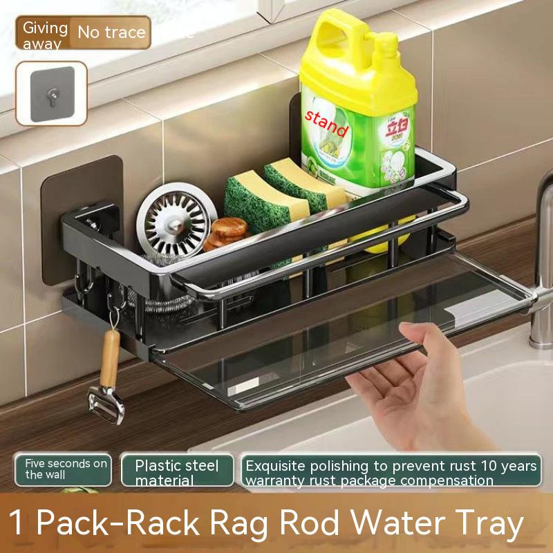 Kitchen Rag Dishcloth Sponge Water Edge Storage Drain Rack Kitchen dealsniper-net