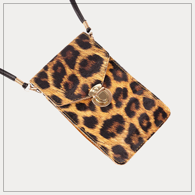 Retro leopard print phone bag Women dealsniper-net