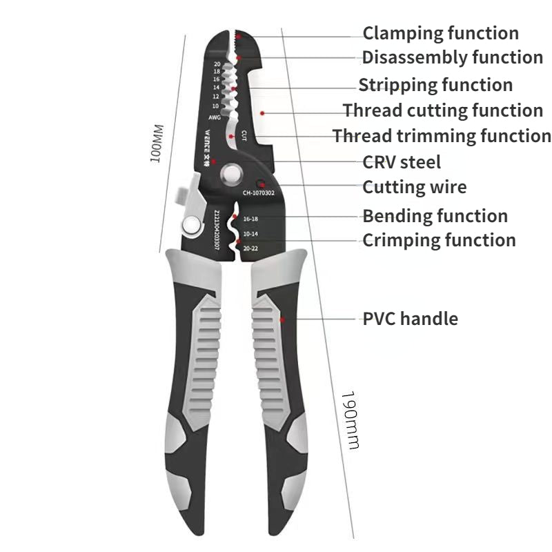 Stainless Steel Electrician Wire Stripping Pliers