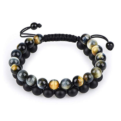 Tiger Eye Couple Bracelets Matte Black Agate Beads Bracelet Jewelry dealsniper-net F