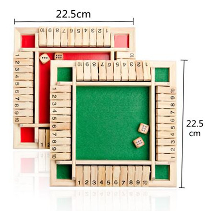 Deluxe Four Sided Shut The Box Dice Board Game 4 Sided