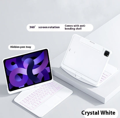 360 Swivel Keyboard Clear Case For IPad Smart Trackpad Electronics dealsniper-net White 10.9inch