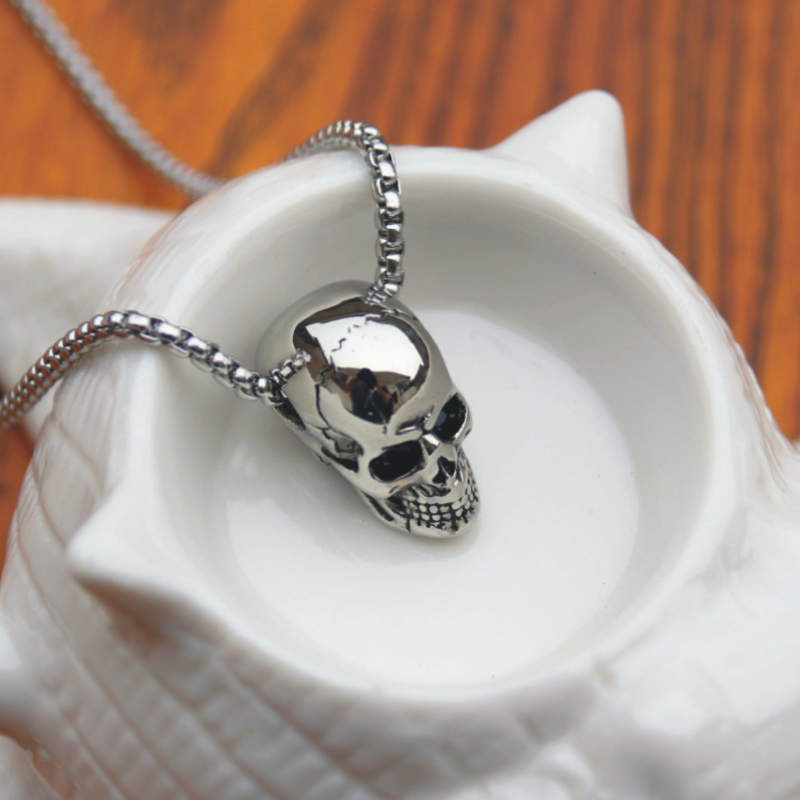 Male titanium steel skull necklace Jewelry dealsniper-net