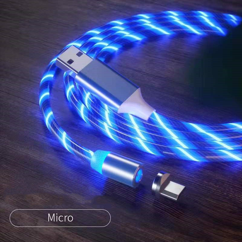 Magnetic Charging Cable Streamer Fast Charging Cable Lighting Phones DealSniper.net Blue 2m Micro