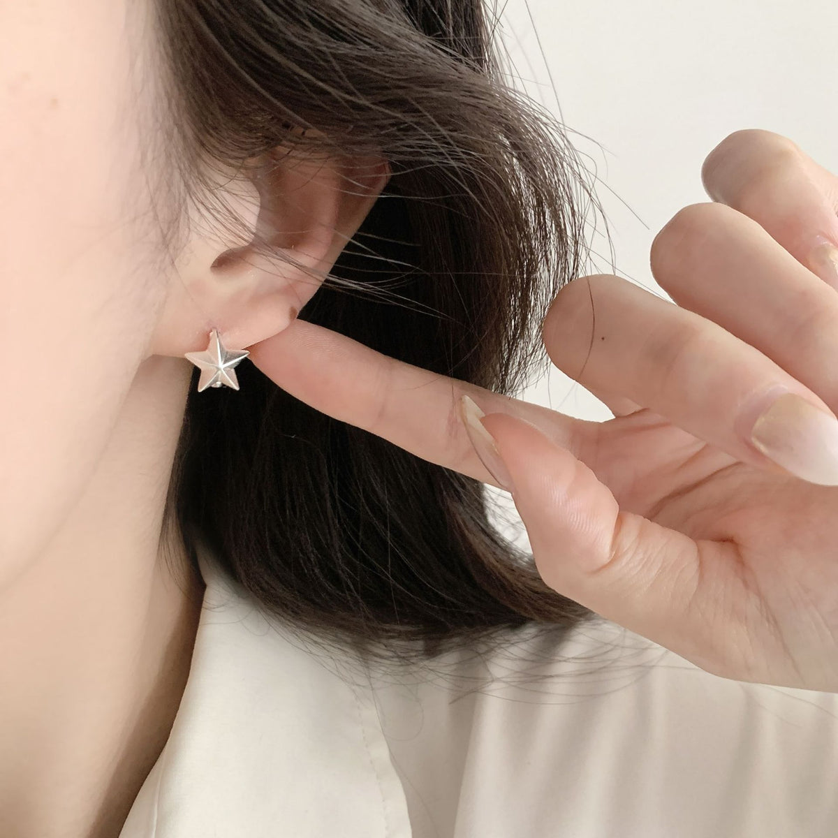 Women Light Luxury Five Pointed Star Hoop Ear Buckles Jewelry Gym From House