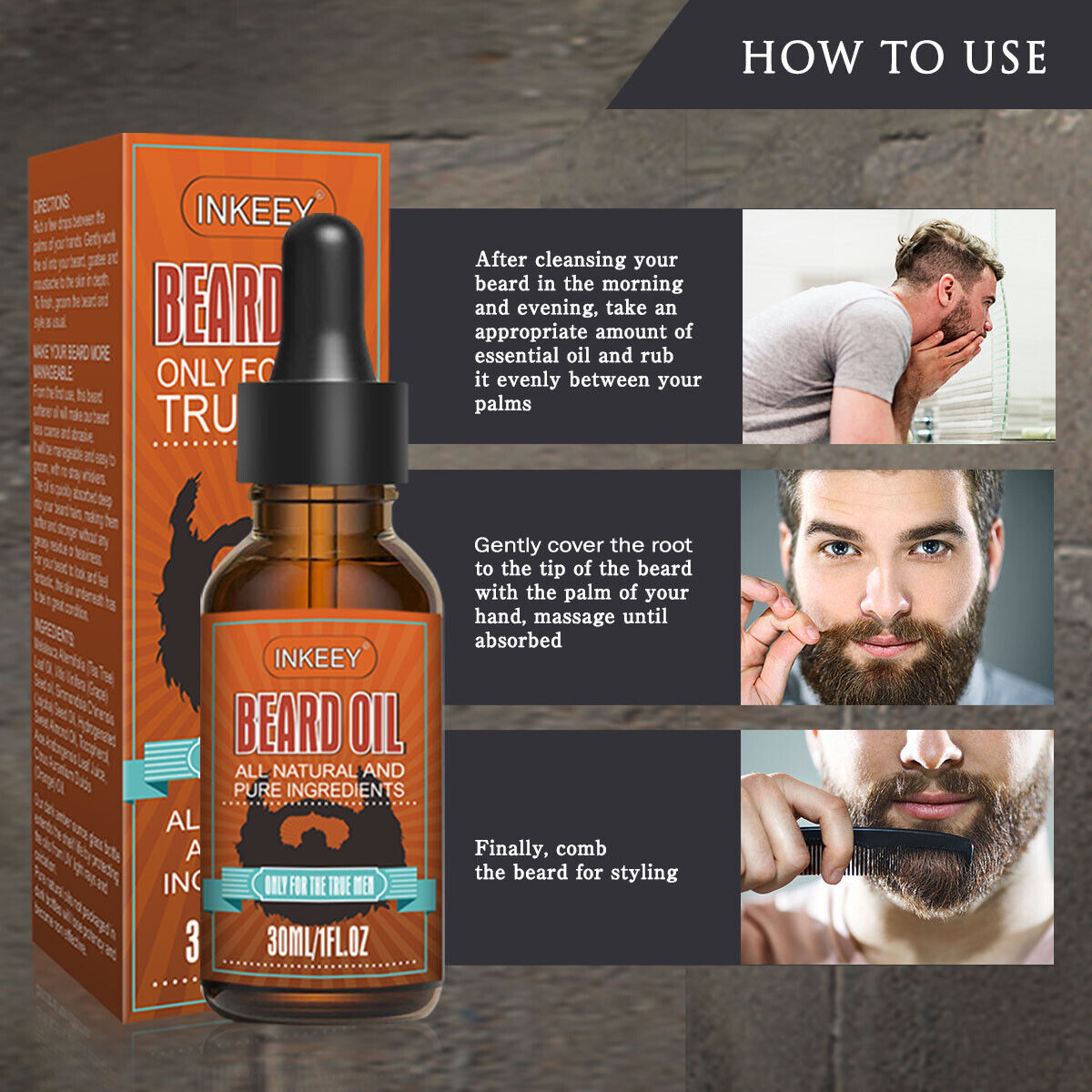 Beard Growth Oil Serum Fast Growing Beard Mustache Facial Hair Grooming For Men Men dealsniper-net