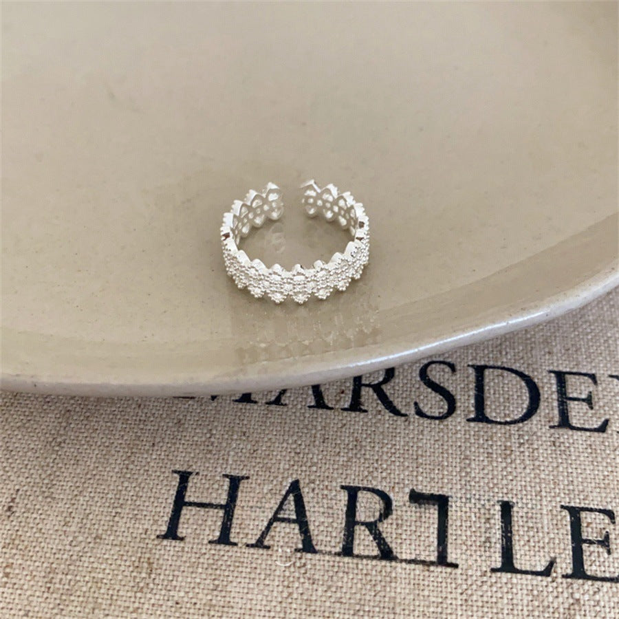 Ins Trendy 925 Silver Korean Style Open Finger Ring Jewelry Gym From House Style 4 1 pc