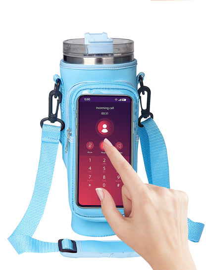 Cup Cover Transparent Touch Screen Neoprene kitchen Kitchen Gym From House Blue Rubber Buckle