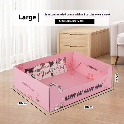 Portable Folding Semi-open Thickened Disposable Litter Box Pets Gym From House Litter Box Large D04 1 Pack