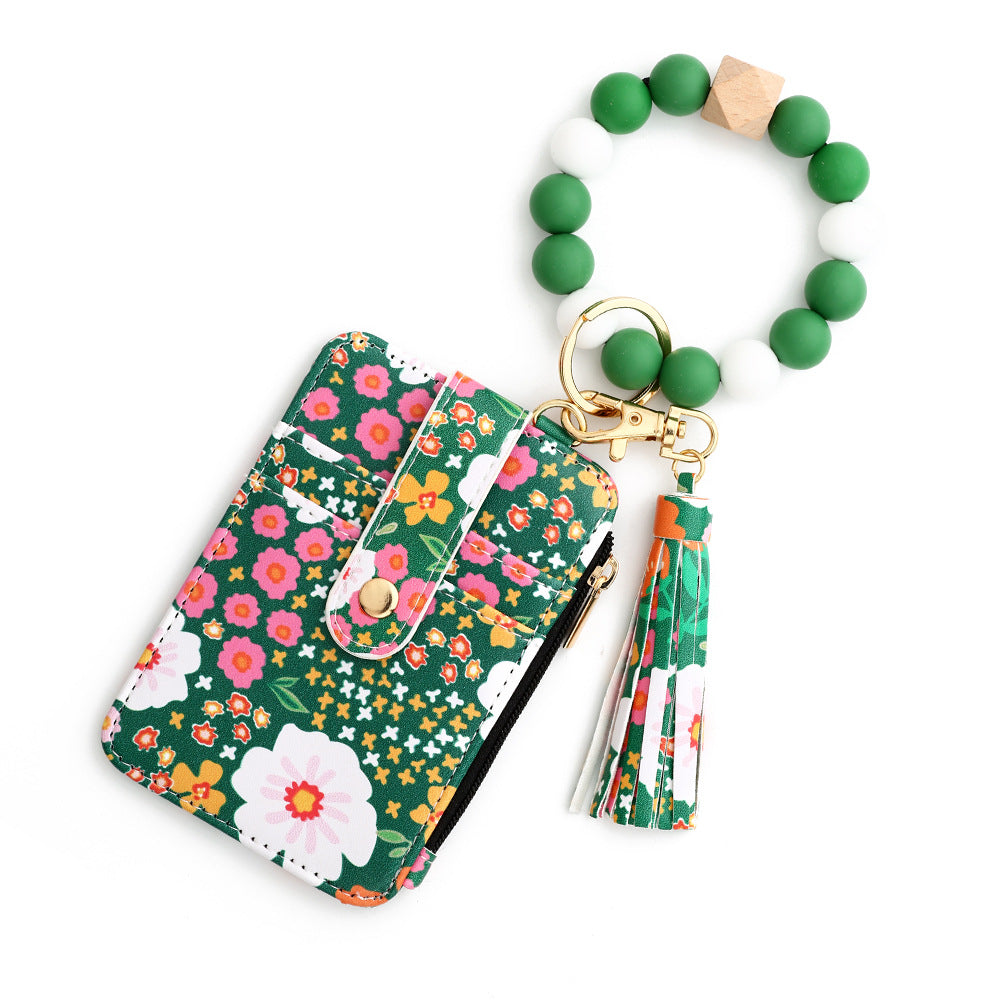 Women's Floral Print Leather Card Bag Women dealsniper-net 9 Green