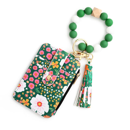 Women's Floral Print Leather Card Bag Women dealsniper-net 9 Green
