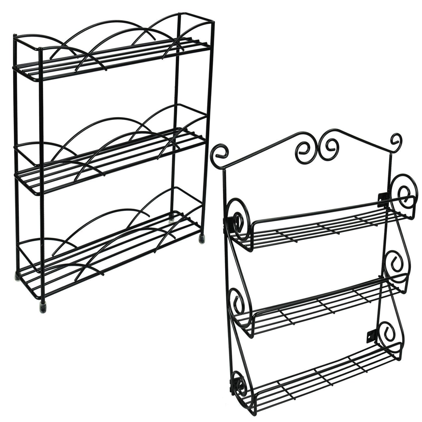 Modern Minimalist Iron Kitchen Storage Rack Wall Hanging Holder Kitchen DealSniper.net