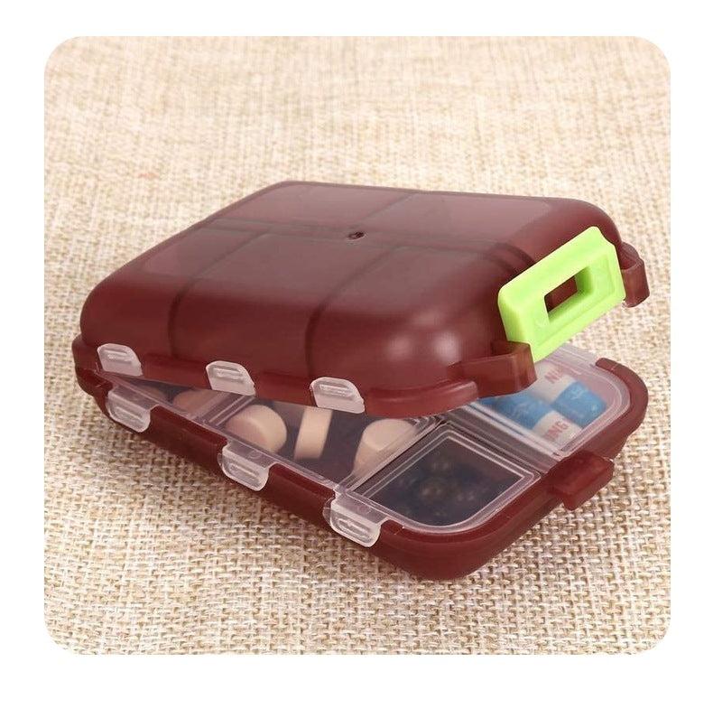 Travel Pill Organizer 10 Grid  Moisture Proof Pills Box