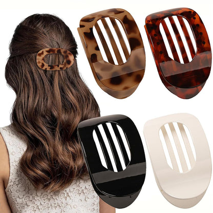 Flat Oval Barrettes Back Head Hair Claw Women DealSniper.net
