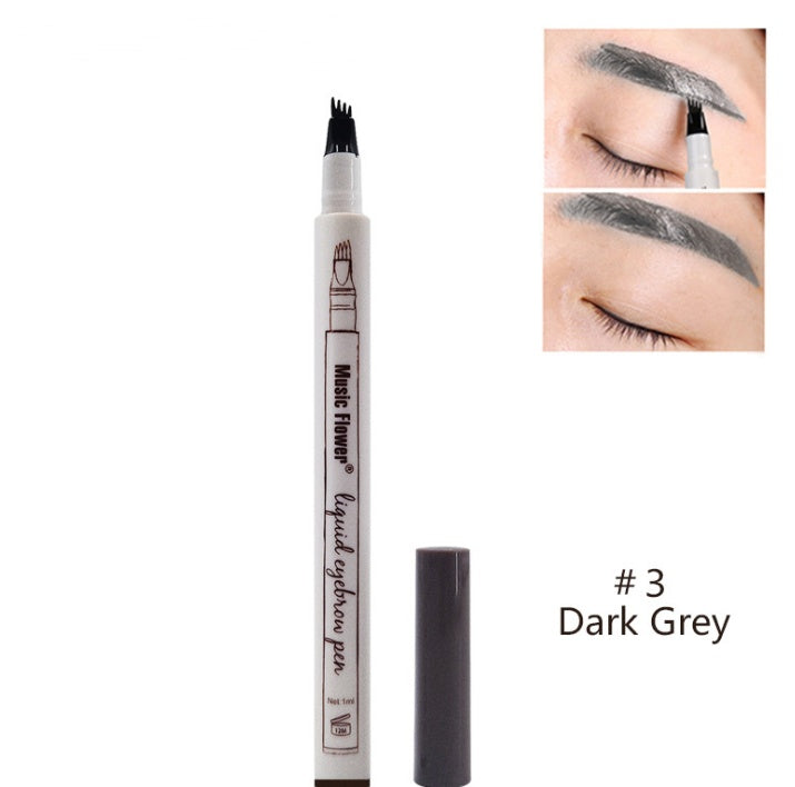 Waterproof Natural Eyebrow Pen Four-claw Eye Brow Tint Beauty dealsniper-net Dark grey