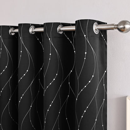 Modern Minimalist Furnishings Decorative Blackout Curtains Home Decor DealSniper.net Black 100x130 Punch 1PCs
