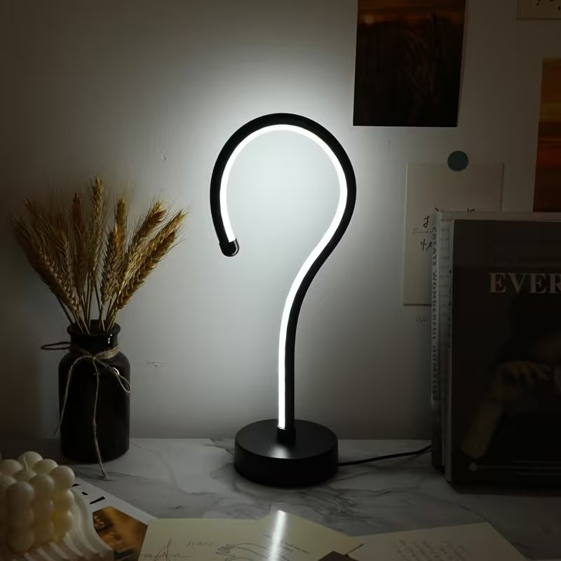 2PC Creative Question Mark Shape Table Lamp Home Decor Gym From House