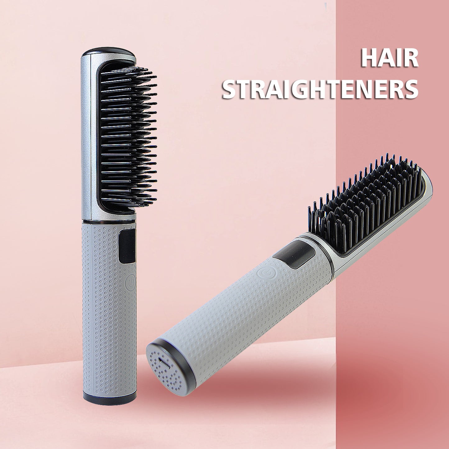 LCD USB Charging Straight Comb Negative Ion Lazy Hair Straightener Beauty dealsniper-net