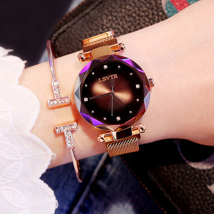 Rose Gold Women Watches Fashion Diamond Ladies Starry Sky Jewelry DealSniper.net