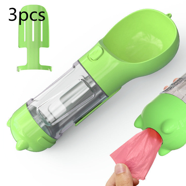 Pet Water Bottle Feeder Bowl Garbage Bag Storage Pets Gym From House Green 3pcs 300ml