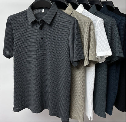 Men's Polo Shirt Mesh Ice Silk Short Sleeve T-shirt Men Gym From House