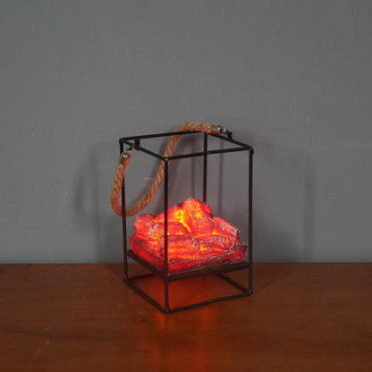 LED Flame Light Home Simulated Charcoal Fireplace Lamp Home Decor Gym From House Charcoal A