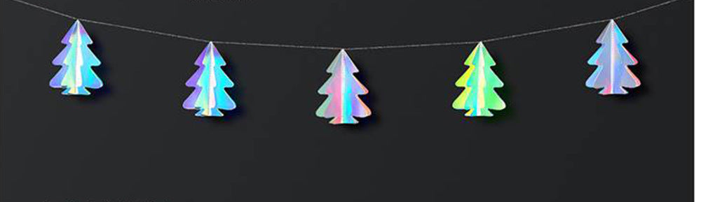 Christmas Decorations 3D Mini Flag Scene Show Window Pendant Holidays DealSniper.net Colorful Horizontal Style