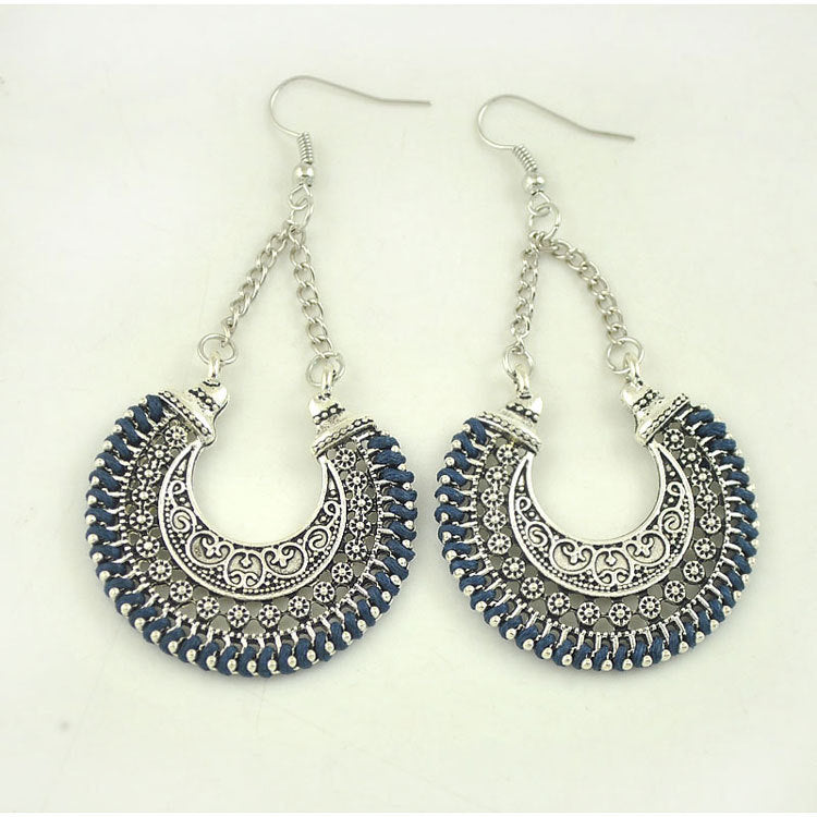 Bohemian vintage earrings Jewelry dealsniper-net Blue