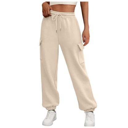 Women's Sweatpants Fleece Lined Baggy Athletic Jogger Women Gym From House Beige 2XL