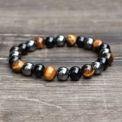 Tiger Eye Stone Bracelet Natural Stone Bracelet Jewelry dealsniper-net Black 4 10mm