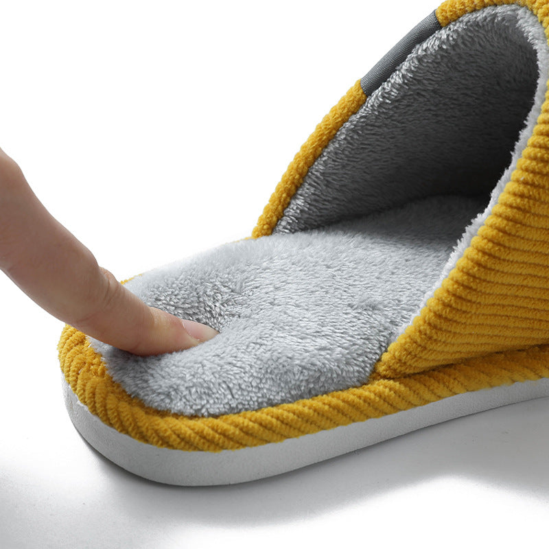 Indoor Corduroy Shoes Warm Plush Home Slipper Anti Slip Floor Women Gym From House