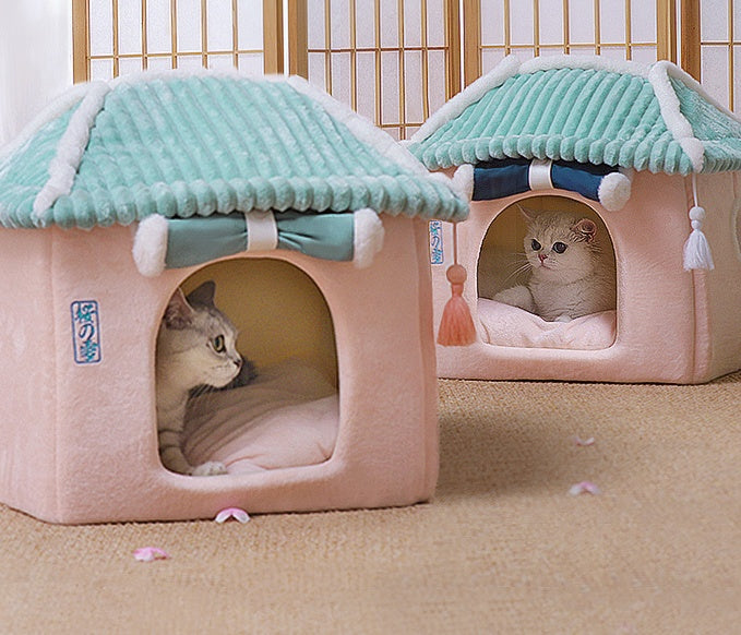 Cat House Removable And Washable Cat Bed Pet Supplies Pets DealSniper.net