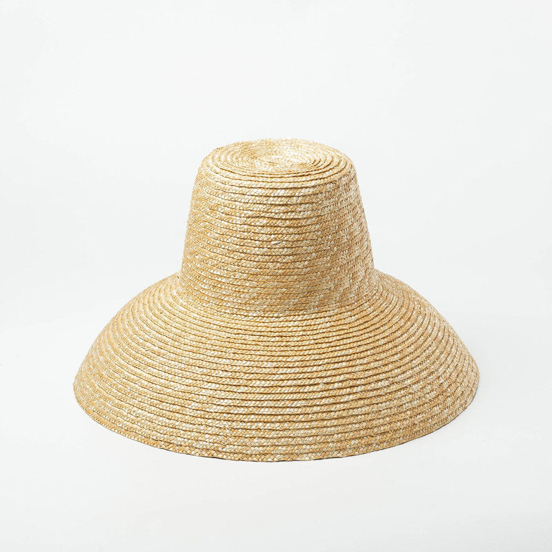 Vintage High Top Big Brim Straw Hat Women dealsniper-net