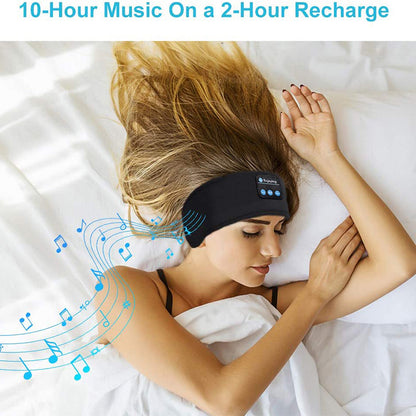 Wireless Bluetooth Sleeping Headphones Headband Thin Soft Elastic Comfortable Music Ear Phones Eye Mask For Side Sleeper Sports Sports DealSniper.net