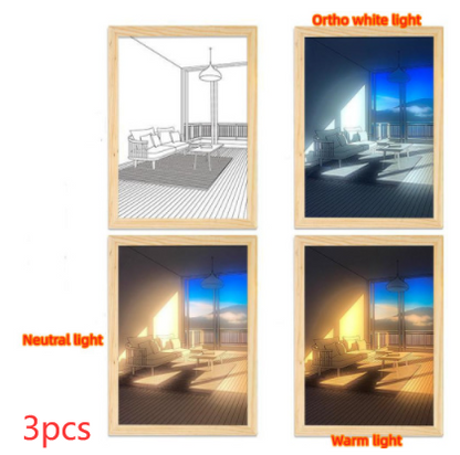 Illuminated Picture LED Decorative Light Painting Modern Night Light Home Decor dealsniper-net Mountain and River 3pcs S USB