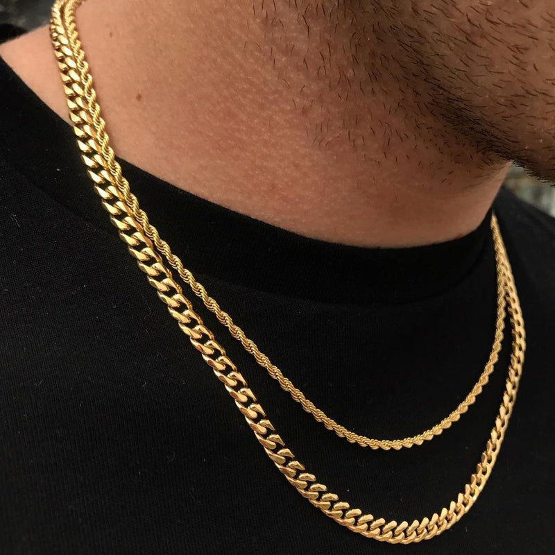 Temperament Fashion Cube Rope Chain Men Necklace Jewelry Gym From House