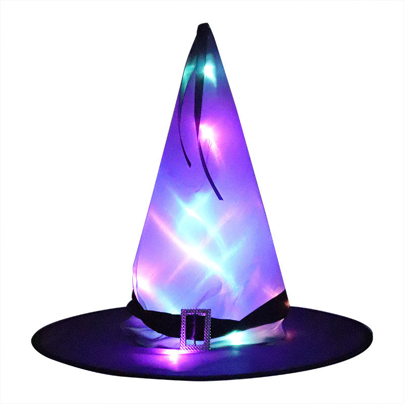 Halloween Decoration Witch Hat LED Lights Halloween Elf Ears Kids Deals DealSniper.net Purple Glow