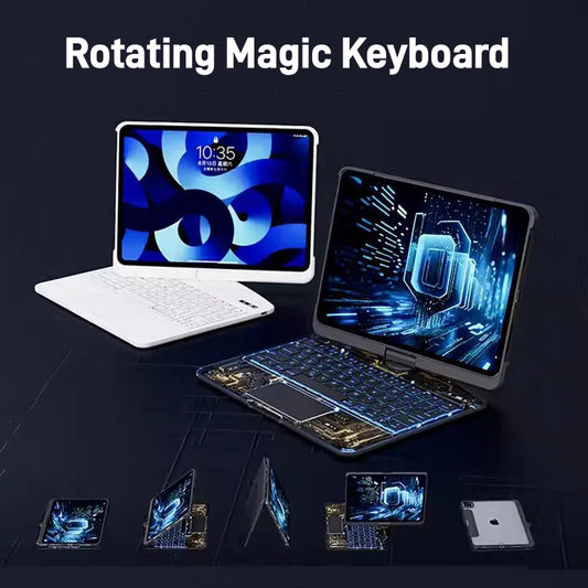 360 Swivel Keyboard Clear Case For IPad Smart Trackpad Electronics dealsniper-net