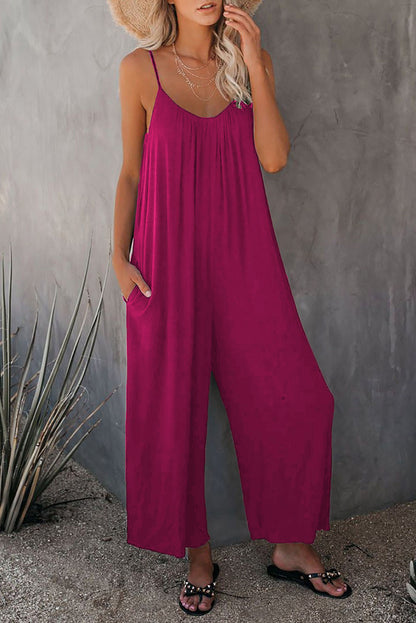 Women's Loose Sleeveless Jumpsuits Romper Jumpsuit Women dealsniper-net Rose 2XL