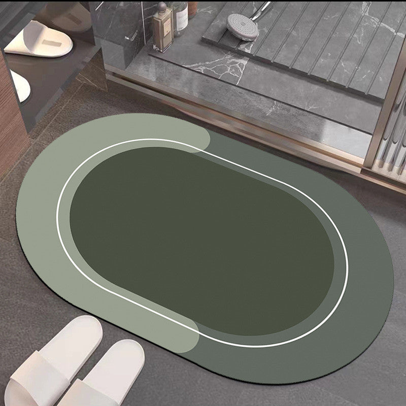 Bathroom Absorbent And Quick-drying Floor Mat House DealSniper.net Green Oval 40x60cm